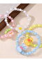 Pack of 5 - Girls Multi-Color Beaded Bracelets with Multi Charms - 2
