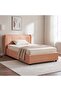Maxillux TuftUpholstered Kids Bed With Hydraulic Storage + Usb-peach Pink, Engineered Wood, Fabric