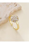 Gold Tone Embellished Adjustable Ring - 5