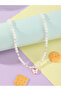 Girls Butterfly Charm Pearl Beaded Necklace - 3