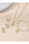 Girls White Bow and Pearl Necklace, Bracelet, Ring and Earrings Set - 5