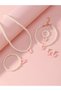 Pack of 5 - Girls Pink Butterfly Charm Pearl Necklace, Bracelet, Ring and Earrings Set - 4