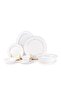 Isla 32 Piece New Bone China Dinner Set For 6 Persons - Classic White Tableware With Serving - 2