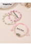 Pack of 3 - Girls Multi-Color Pearl and Bead Bracelets - 5