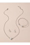Girls Silver Tone Flower Charm Necklace, Bracelet and Earring Set - 4
