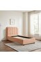 Maxillux Linea 90X200 Upholstered Kids Bed With Usb-peach Pink, Engineered Wood, Fabric - 3