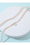 Pack of 2 - Girls Multi-Color Pearl and Crystal Butterfly Pendant Necklaces - 3