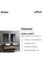 Leena Vanity With Mirror - Light Brown, Wood, Ceramic, L 160 X W 50 X H 28 cm, Double Basin - 3