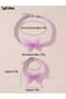 Girls Purple Lace Butterfly Charm Choker and Bracelet Set - 4