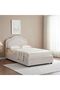 Maxillux ArcusUpholstered Kids Bed With Hydraulic Storage + Usb-beige, Engineered Wood, Fabric