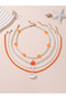 Pack of 4 - Girls Multi-Color Beaded Necklace with Smileys and Starfish Charms - 2
