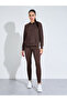 Brown Solid Half-Zip Active Hoodie with Thumbholes - 2