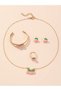 Girls Pink Cherry Charm Necklace, Earrings, Ring and Bracelet Set - 8