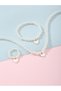 Girls White Pearl Heart Pendant Necklace, Bracelet and Ring Set - 4