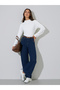 White Solid Hight neck Long Sleeves Knitted Top - 2