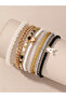 Pack of 8 - Girls Multi-Color Beaded and Pearl Bracelets