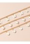 Pack of 3 - Girls Gold Tone Chain Bracelets with Butterfly Charms - 3