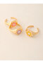 Girls Set of 3 - Enamel Flower Adjustable Rings - 8