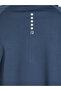 Navy Blue Solid Longline Activewear Half-Zip Top - 4