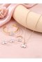 Girls White Bow Charm Necklace, Earrings, Ring and Bracelet Set - 3