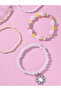 Pack of 5 - Girls Multi-Color Pearl Beaded Bracelets with Sun Charm - 2