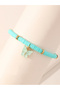 Girls Turquoise Butterfly Charm Beaded Bracelet - 2