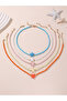 Pack of 5 - Girls Multi-Color Starfish Charm Beaded Necklaces