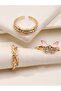 Girls Set of 3 - Embellished Adjustable Rings - 7