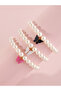 Set of 3 - Butterfly Pendant Bracelet