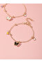 Pack of 3 - Gold Tone Butterfly Charm Bracelet - 3