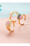 Girls Set of 3 - Heart Rainbow Design Rings - 2