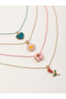 Set of 4 - Enamel Charm Pendant Necklace - 4