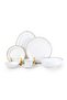 Asma 32 Piece New Bone China Dinner Set For 6 Persons – White With Gold Rim, Tableware For - 2