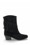 Adara Alma Women's Tasseled Western Boots 0012726 Black Suede - 7