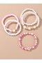 Pack of 5 - Girls Multi-Color Flower and Star Charms Beaded Bracelet - 2
