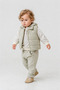 Baby Boy Puffy Vest Plaid Hooded Sweatshirt Jogger Pants 3-Piece Set - 2