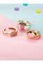 Girls Set of 3 - Heart Rainbow Design Rings - 7