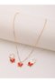 Girls Red Butterfly Pendant Necklace and Earrings Set