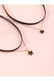Pack of 2 - Girls Black Star and Heart Pendant Choker Necklace - 2