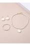 Girls White Flower Charm Pearl Necklace, Bracelet and Earrings Set - 5