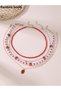 Pack of 4 - Girls Multi-Color Strawberry and Pearl Charm Necklaces - 2