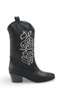 Larissa Cara Women's Embroidered Western Boots 0012845 Black Leather - 7