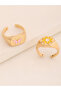 Girls Set of 2 - Enamel Adjustable Rings - 2