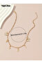 Girls Gold Tone Butterfly and Initial Charm Pendant Necklace - 8