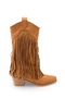 Phoebe Diva Women's Tasseled Western Boots 0012897 Tan Suede - 7