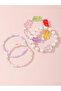 Pack of 4 - Girls Multi-Color Beaded Bracelets with Charms - 3