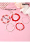 Pack of 5 - Girls Multi-Color Beaded and Chain Bracelets - 4