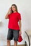 Women's crew neck basic t-shirt red - 26y 26118