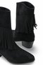 Adara Alma Women's Tasseled Western Boots 0012726 Black Suede - 6