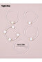 Pack of 5 - Girls White Beaded Charm Bracelet - 8
